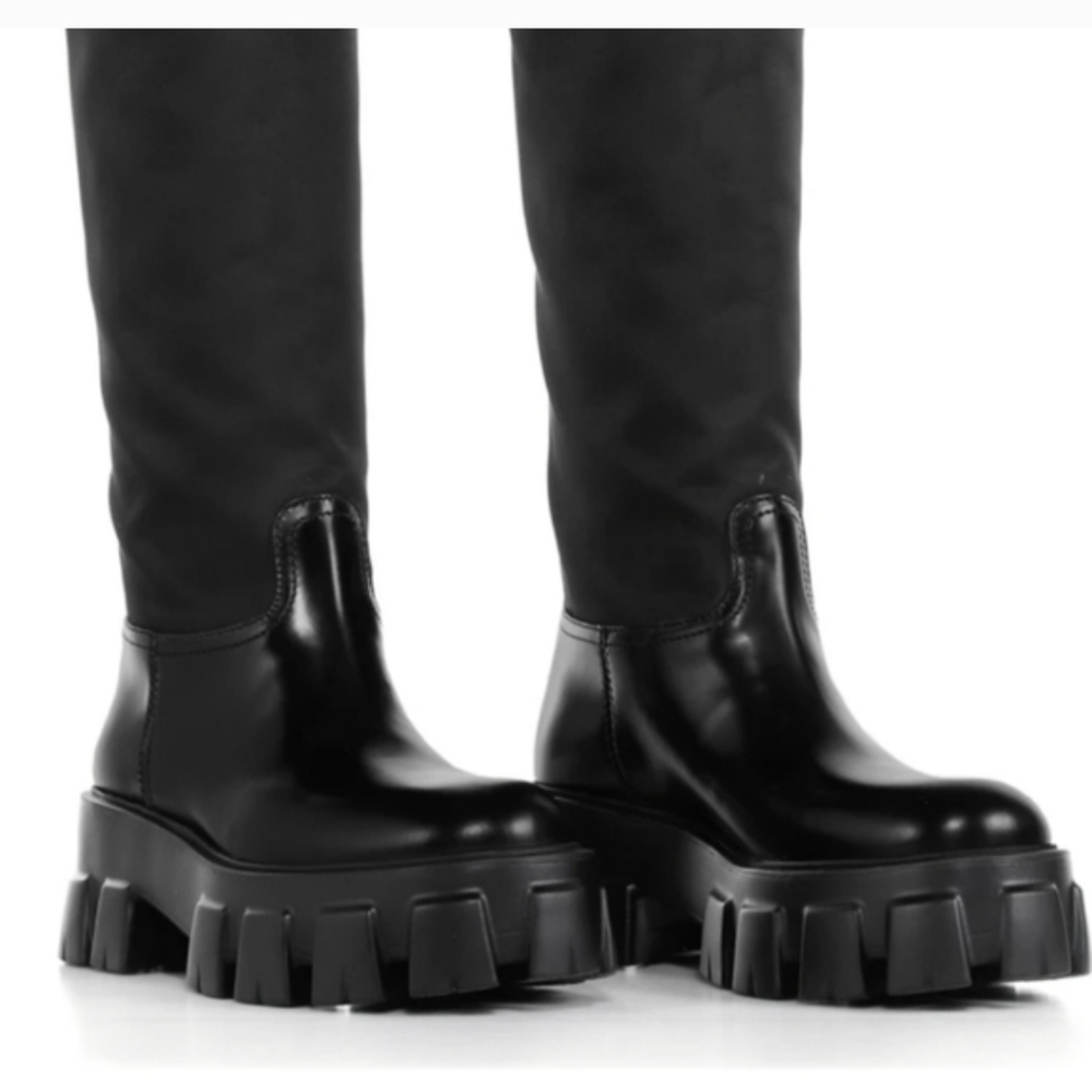 Prada Women's Black Over the Knee Boots Calf Size Inch - Picture 5 of 5